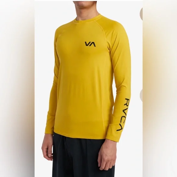 NWT RVCA LS Rashguard | Gold | Large - Picture 2 of 5